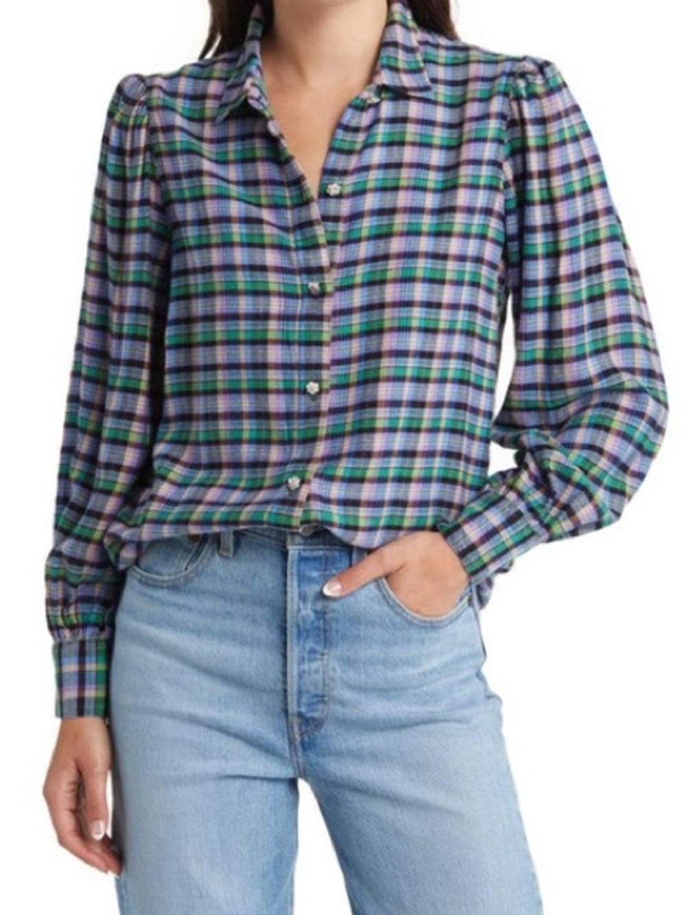 RAILS • Angelica Plaid Button down Shirt - iris peach - Medium